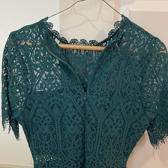 Green Sheer Lace Mini Dress - Picture 7 of 10